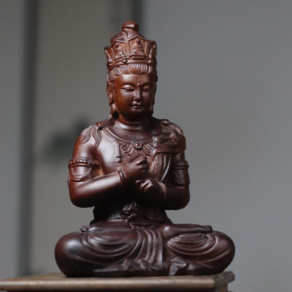 Vairocana Buddha Wood Statue, Buddha of Wisdom & Focus