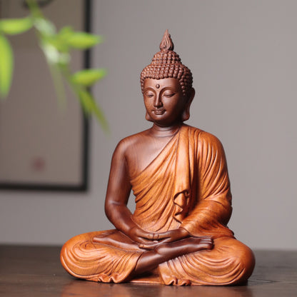 Sukhothai Buddha Statue - Padauk Wood, Meditation