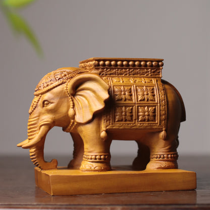 Elephant Tea Light Holder - Cypress Wood, Candle Holder