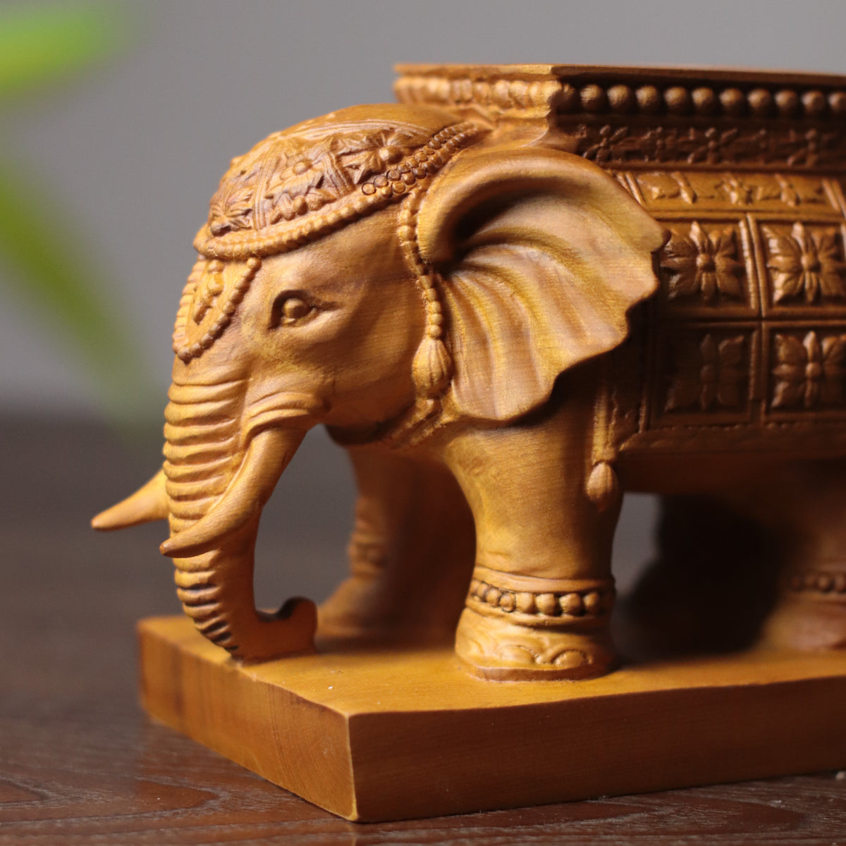 Elephant Tea Light Holder - Cypress Wood, Candle Holder