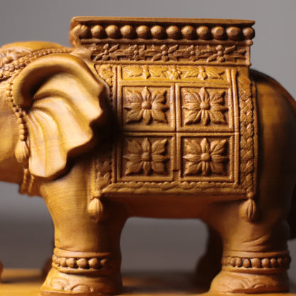 Elephant Tea Light Holder - Cypress Wood, Candle Holder