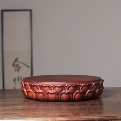 Hand Crafted Solid Wood Lotus Base for Buddha Statue Display, view 7