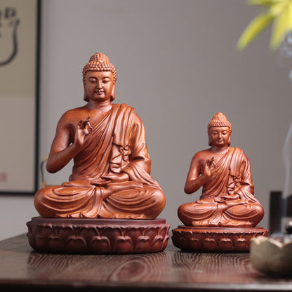 Hand Carved Shakyamuni Buddha Statue, Vitarka Mudra Gesture