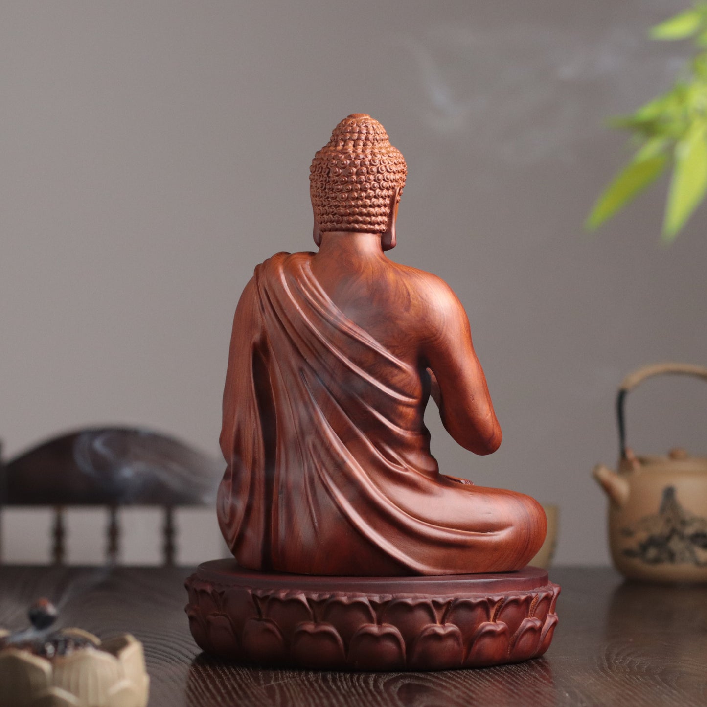 Hand Carved Shakyamuni Buddha Statue, Vitarka Mudra Gesture
