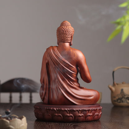 Hand Carved Shakyamuni Buddha Statue, Vitarka Mudra Gesture