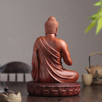 Hand Carved Shakyamuni Buddha Statue, Vitarka Mudra Gesture