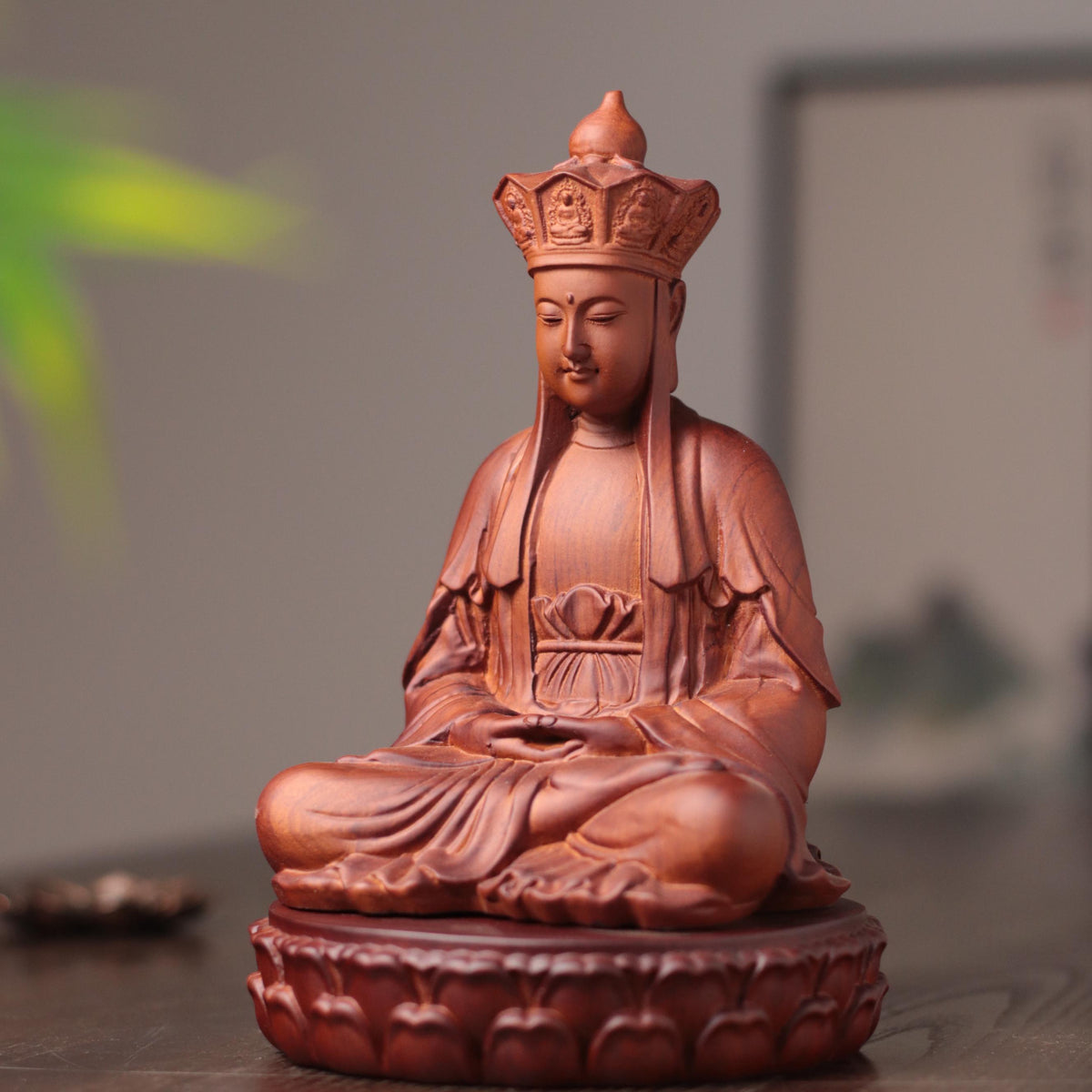 Ksitigarbha Statue - Padauk Wood, Jizo Guardian – additional view 9