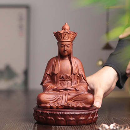 Ksitigarbha Statue - Padauk Wood, Jizo Guardian – additional view 7