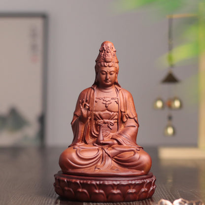 Quan Yin Statue - Padauk Wood, Goddess of Mercy – additional view 2