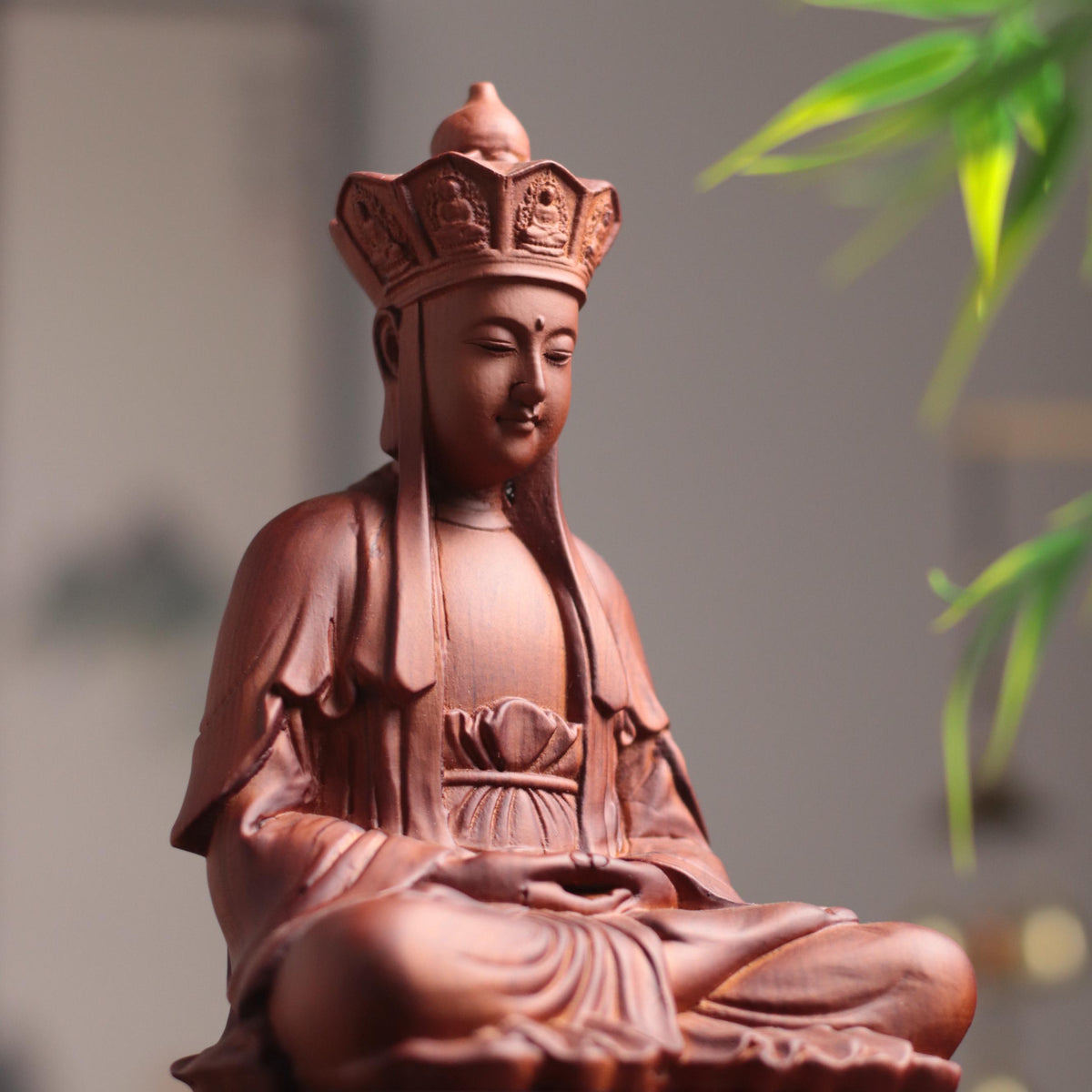 Ksitigarbha Statue - Padauk Wood, Jizo Guardian – additional view 5