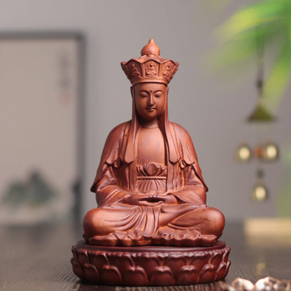 Ksitigarbha Statue - Padauk Wood, Jizo Guardian