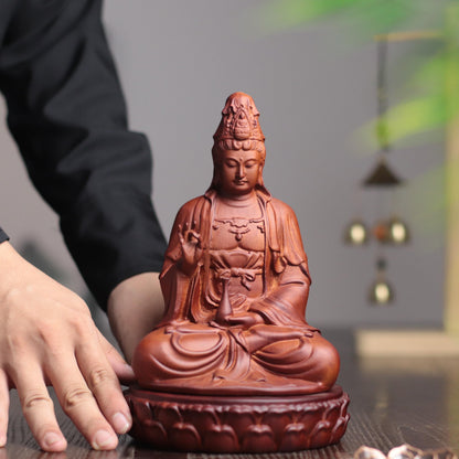 Quan Yin Statue - Padauk Wood, Goddess of Mercy – additional view 3