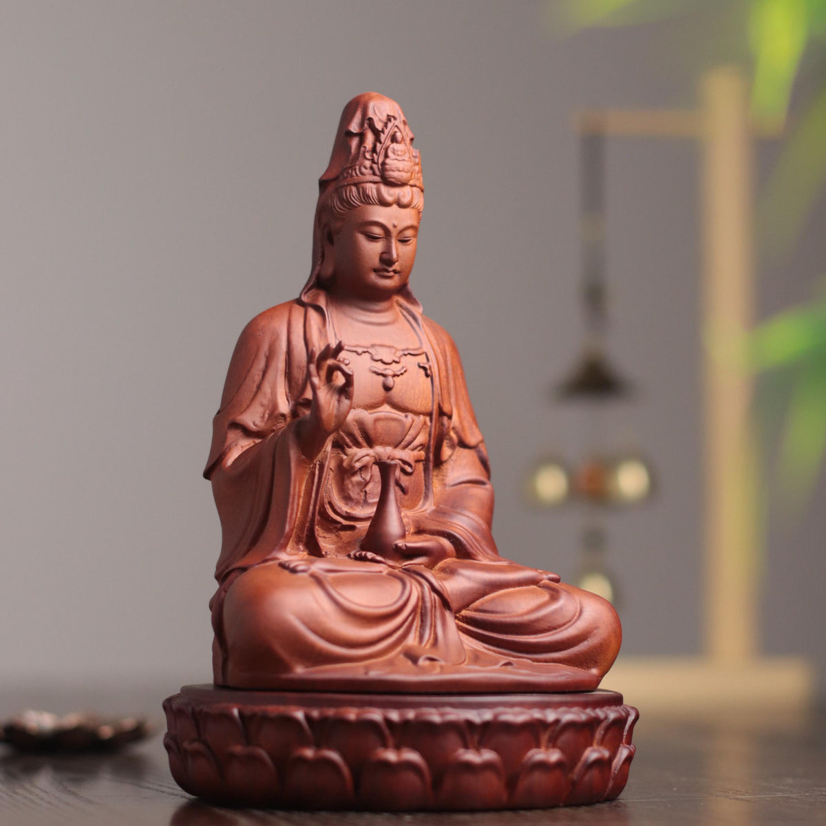 Quan Yin Statue - Padauk Wood, Goddess of Mercy – additional view 6