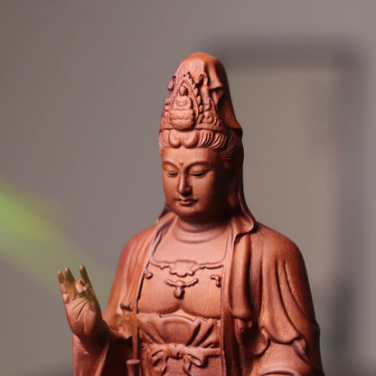 Quan Yin Statue - Padauk Wood, Goddess of Mercy