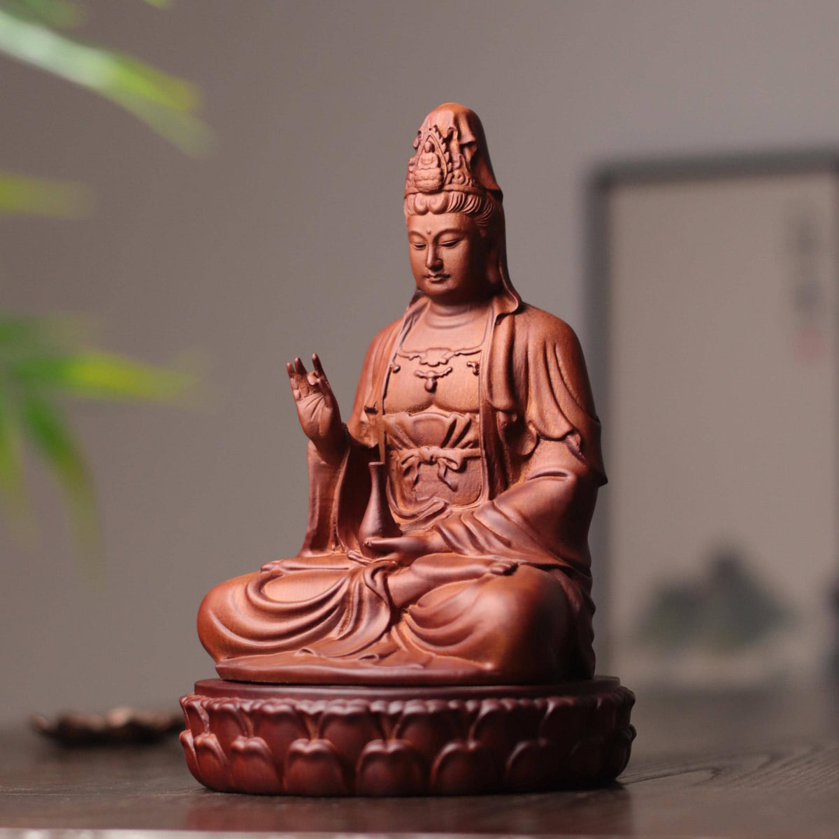 Quan Yin Statue - Padauk Wood, Goddess of Mercy – additional view 8