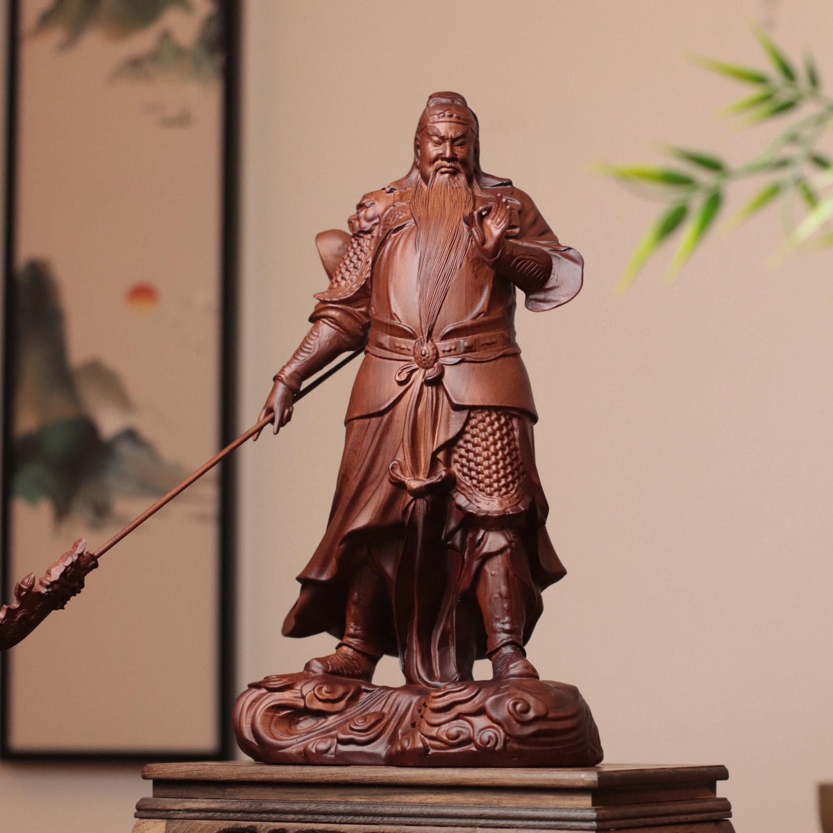 Guan Yu Statue - Padauk Wood, Standing Guardian – additional view 2
