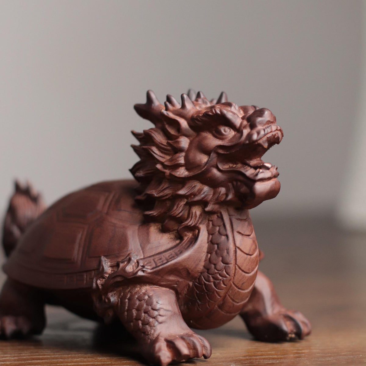 Dragon Turtle Statue - Padauk Wood, Feng Shui Longgui – additional view 6