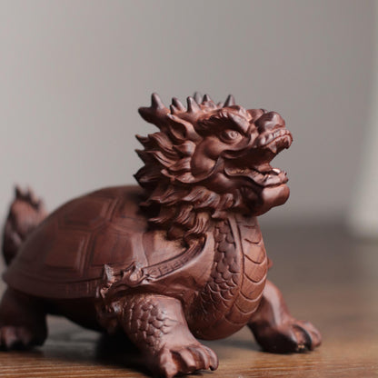 Dragon Turtle Statue - Padauk Wood, Feng Shui Longgui – additional view 6