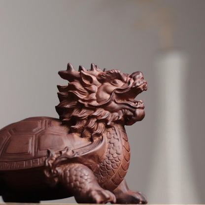 Dragon Turtle Statue - Padauk Wood, Feng Shui Longgui – additional view 7