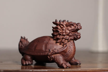 Dragon Turtle Statue - Padauk Wood, Feng Shui Longgui – additional view 9