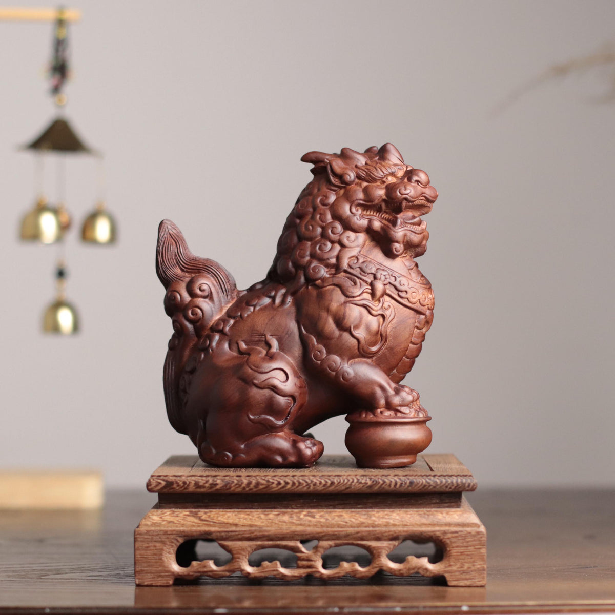 Nghe Guardian Statue - Padauk Wood, Unicorn Style – additional view 3