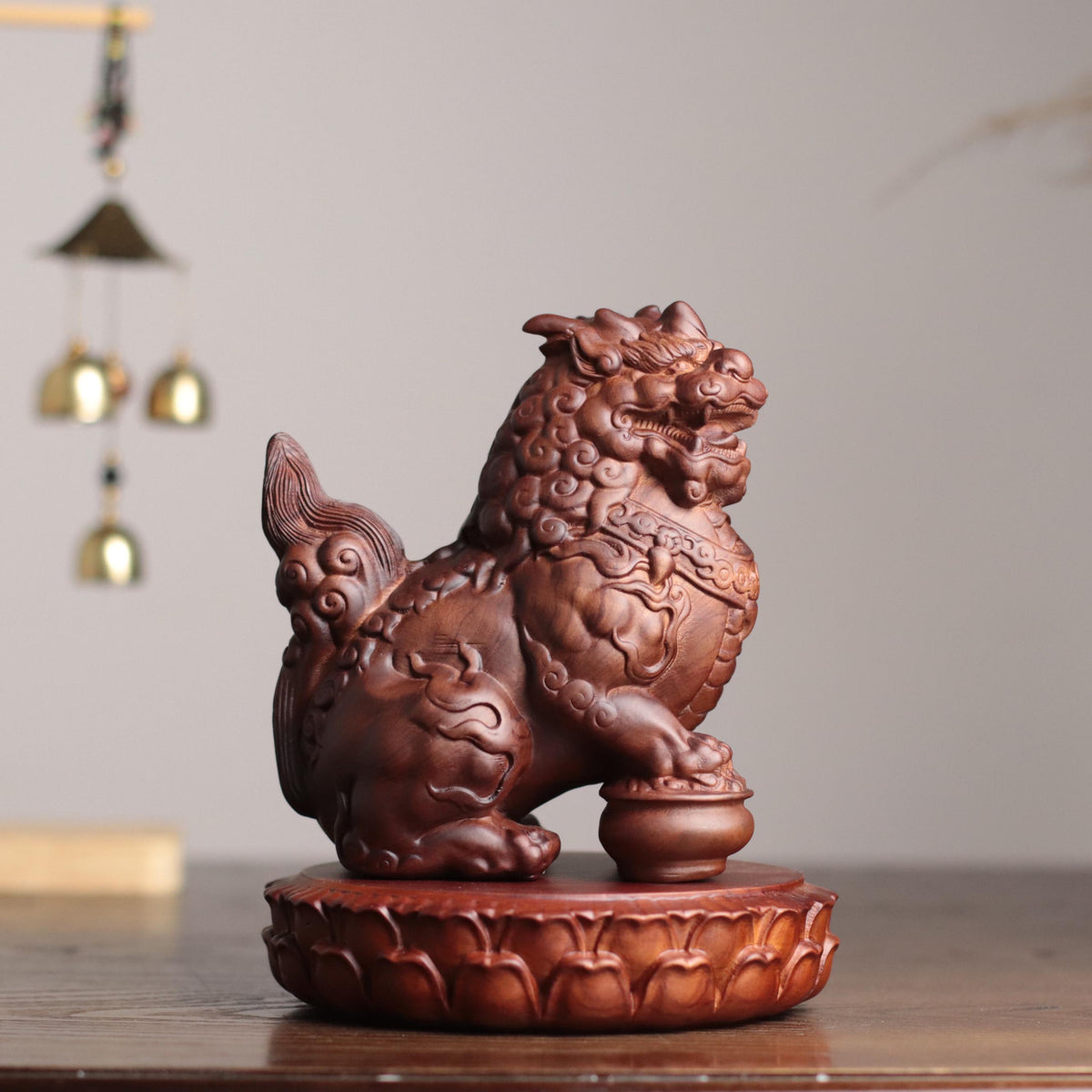 Nghe Guardian Statue - Padauk Wood, Unicorn Style – additional view 4