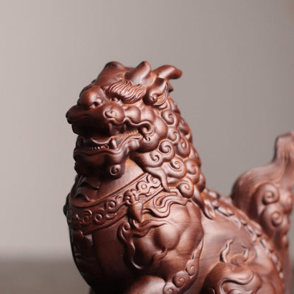 Nghe Guardian Statue - Padauk Wood, Unicorn Style – additional view 2