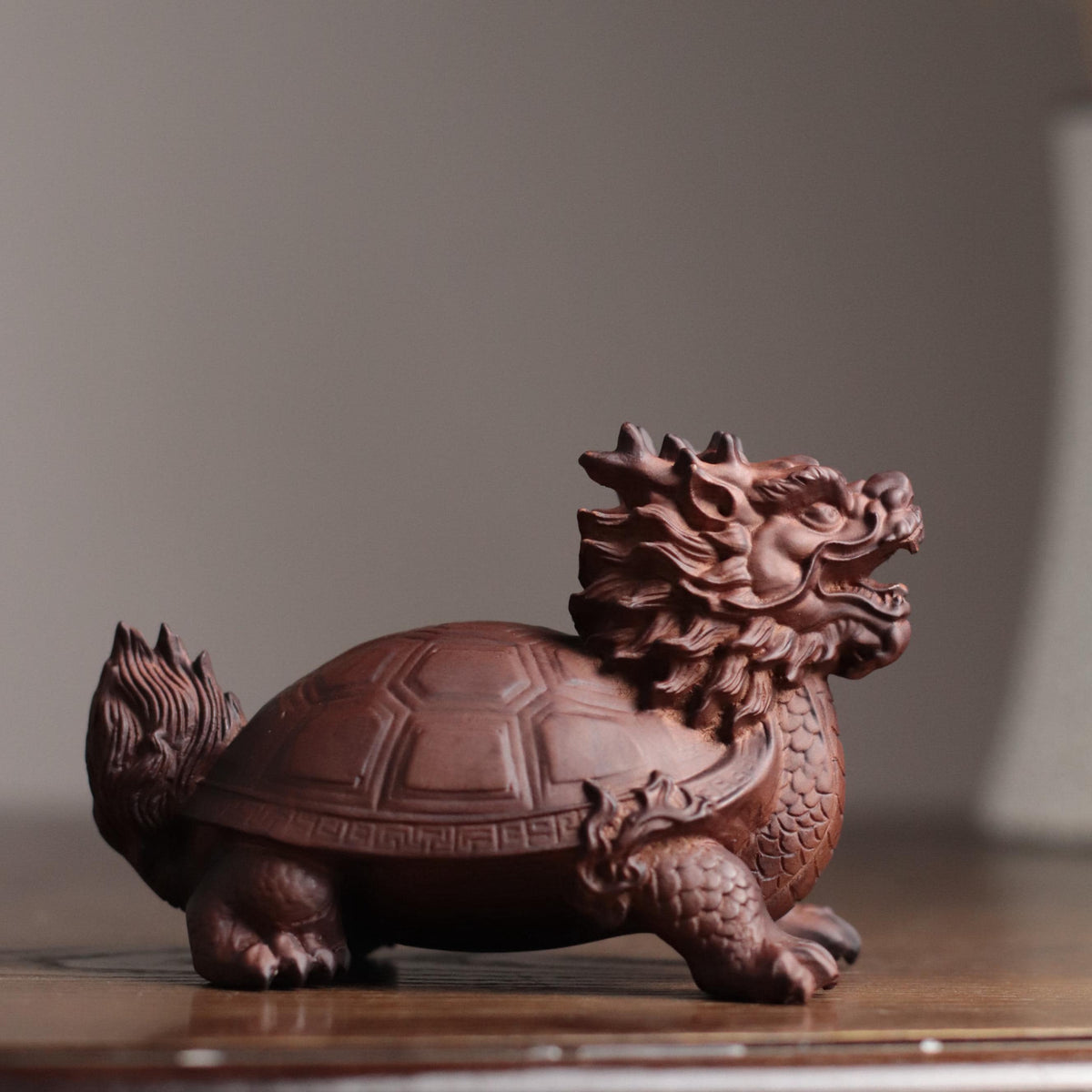 Dragon Turtle Statue - Padauk Wood, Feng Shui Longgui – additional view 5