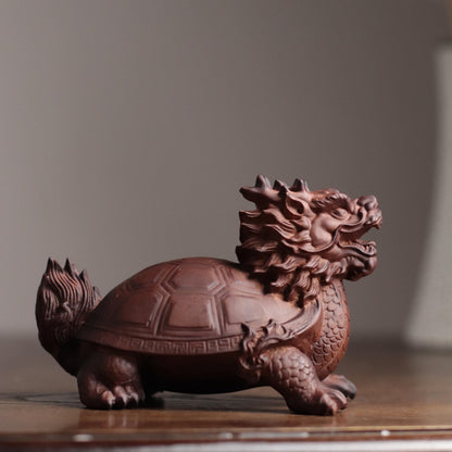 Dragon Turtle Statue - Padauk Wood, Feng Shui Longgui – additional view 5