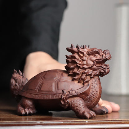 Dragon Turtle Statue - Padauk Wood, Feng Shui Longgui – additional view 10