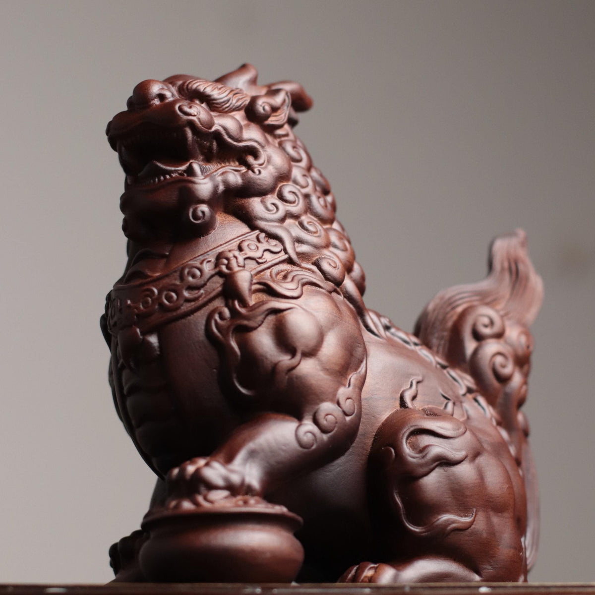 Nghe Guardian Statue - Padauk Wood, Unicorn Style – additional view 10